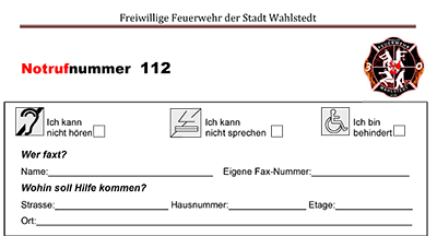 Notfall Telefax deutsch